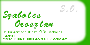 szabolcs oroszlan business card